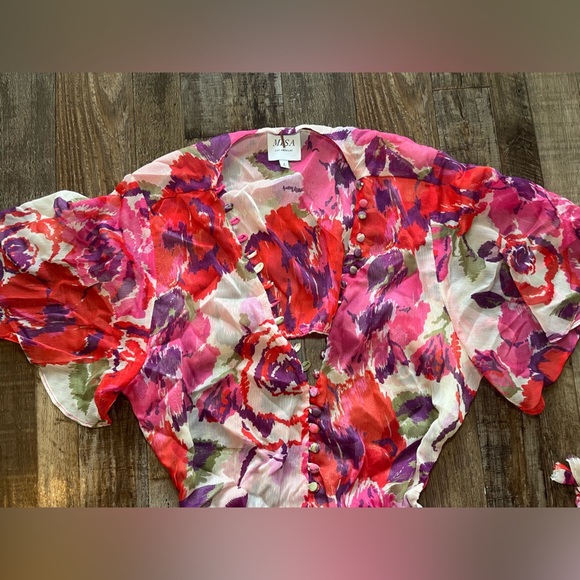 MISA Los Angees Calista Dress in Lilac Coming Up Roses Size Large - Picture 5 of 11